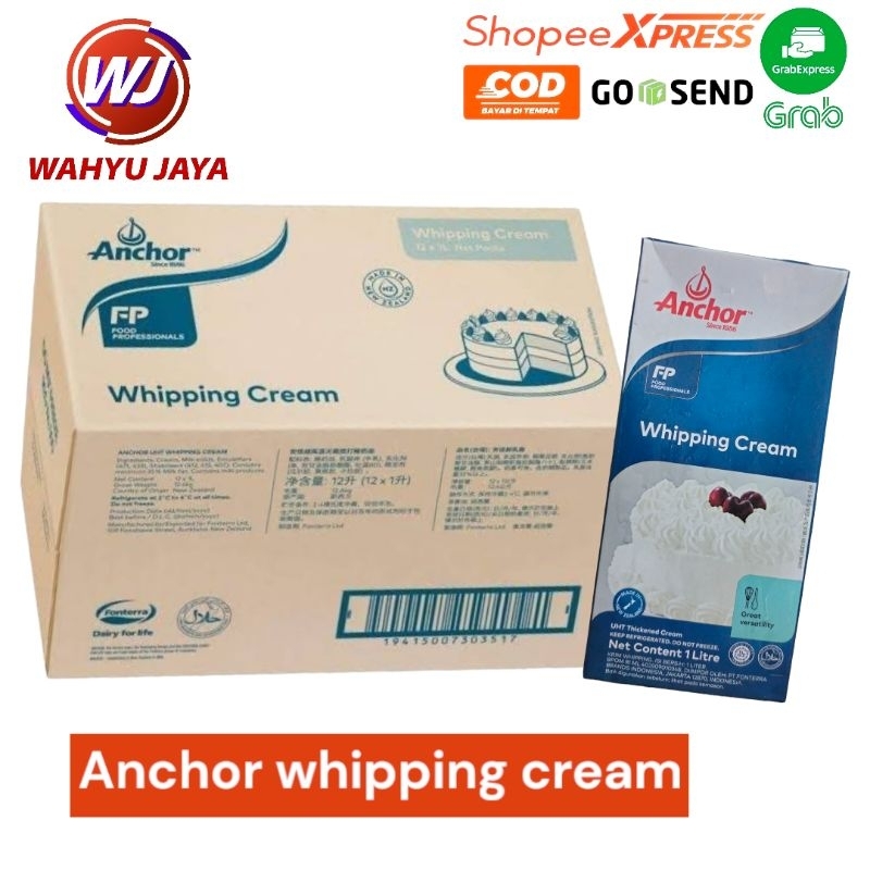 

Anchor whipping cream 1ltr per dus isi @12