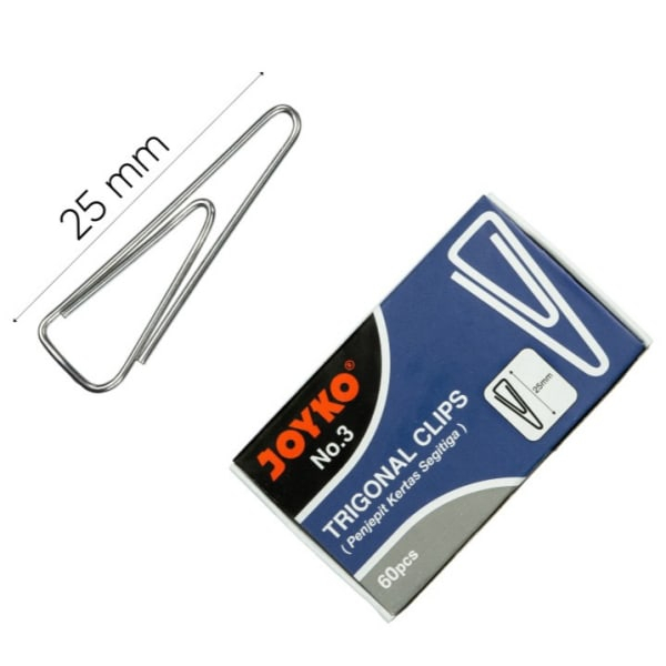 

Trigonal clip no 3 / trigonal clip / paper clip / joyko / Paper Clip Kertas No.3 Trigonal - Pack