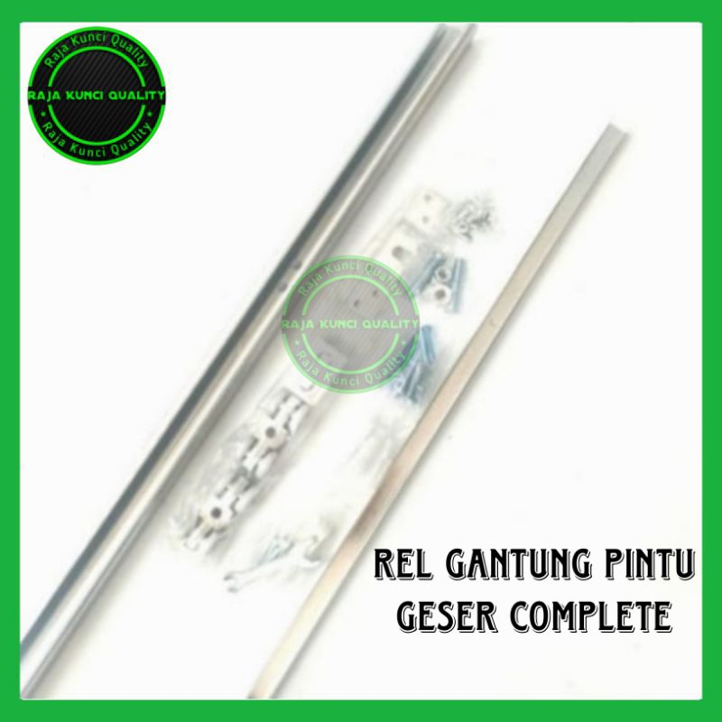 REL PINTU GESER 3 METER /REL GANTUNG PINTU SLEDING 300CM  KAYU ALUMINIUM LENGKAP