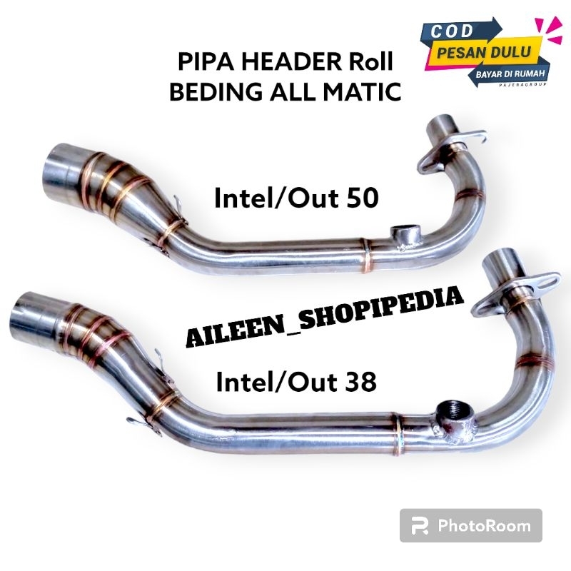 Leheran Header Pipa Knalpot Motor Vespa Matic Sprint Primavera S125 iget150  Vario125 150 Nmax