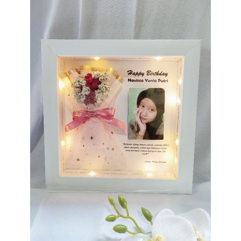 Frame buket 3 dimensi / bingkai 3 dimensi / Kado unik
