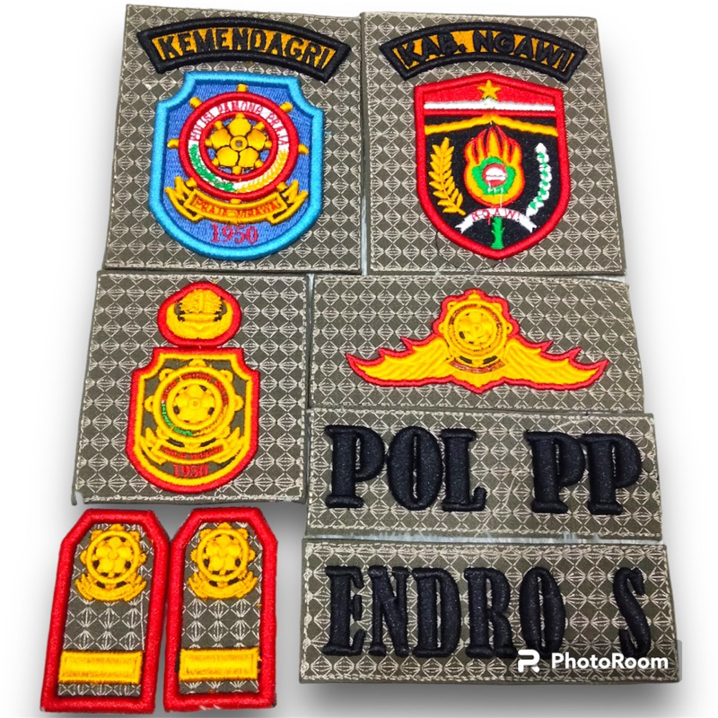 Bordir Motif Pol pp Satpol pp Timbul