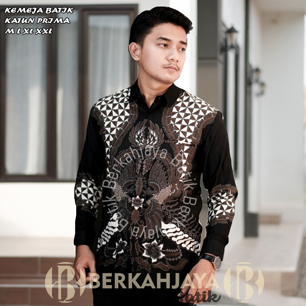 KEMEJA HEM BATIK PRIA LENGAN PANJANG COUPLE KEMEJA HEM MOTIF MELATI