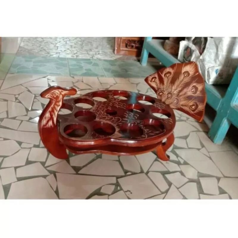 Tempat Gelas Aqua Kayu Jati