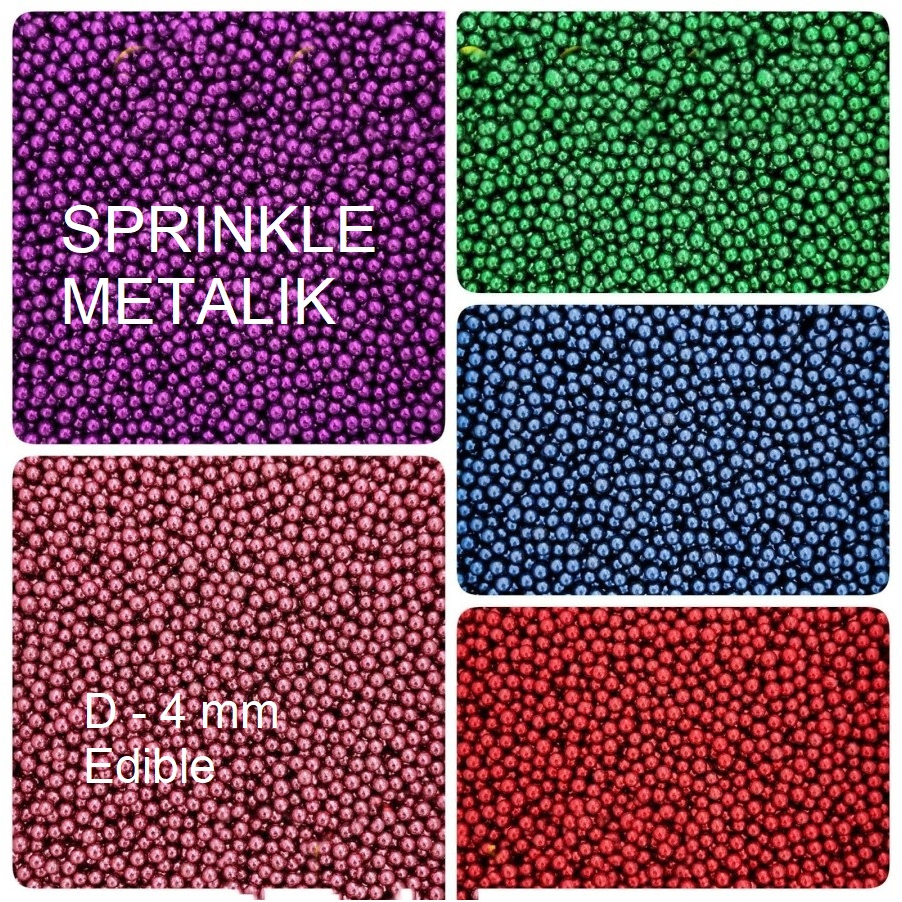

S1003 Sugar Sprinkle METALIK Trimit Mutiara Bulat Trimit Hiasan Kue