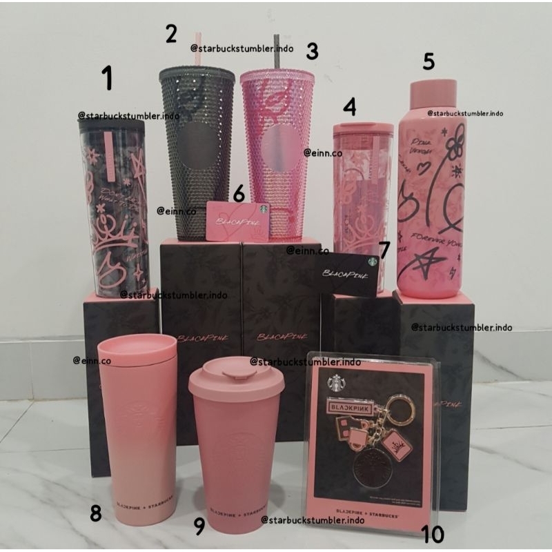 LINK READY Starbucks x Blackpink Tumbler Keychain Lisa Jisoo Rose Jennie Pick Studded Rhinestone Car