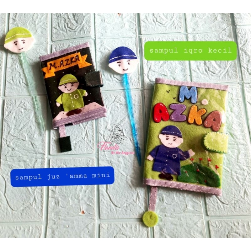 

couver iqro terkecil/sampul iqro mini/sampul costum nama dan krakter