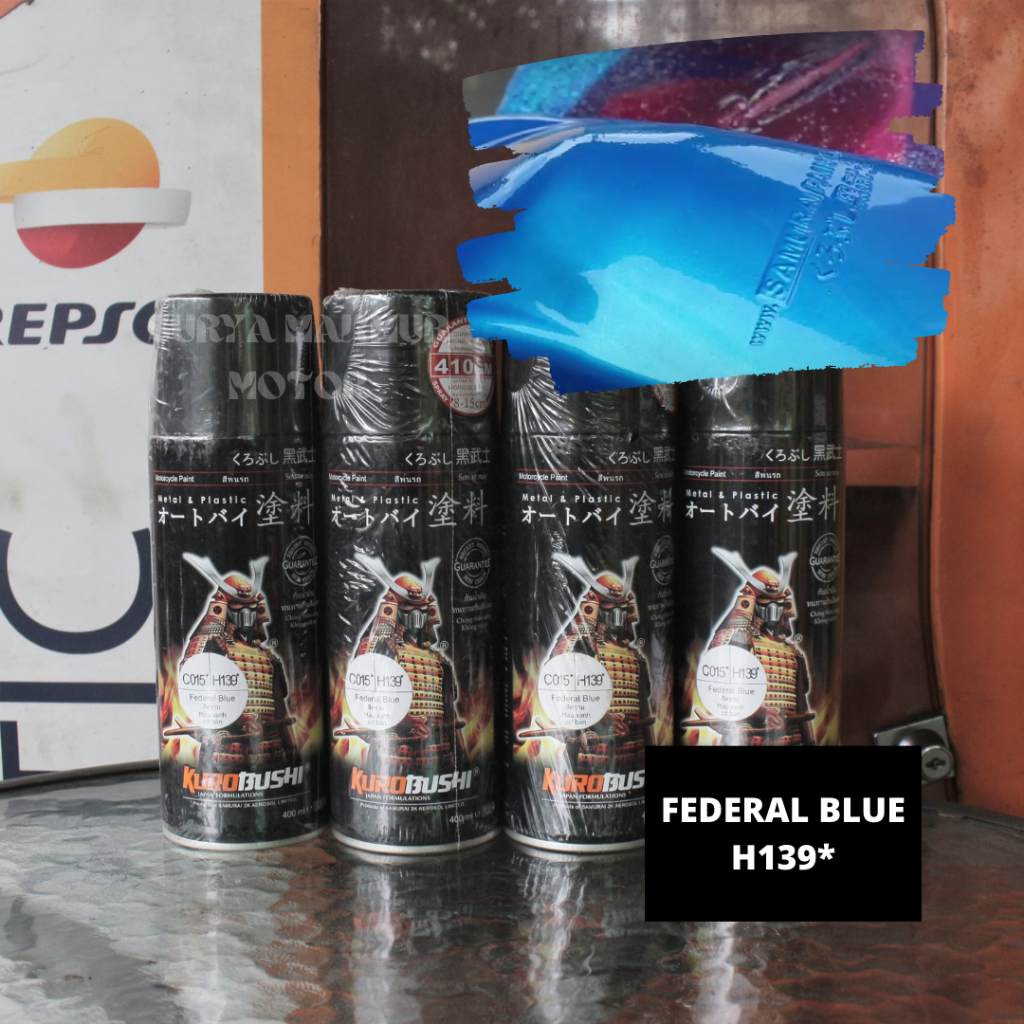 Pilok/Pilox Samurai Paint H139 Federal Blue Cat Semprot Warna Biru Candy