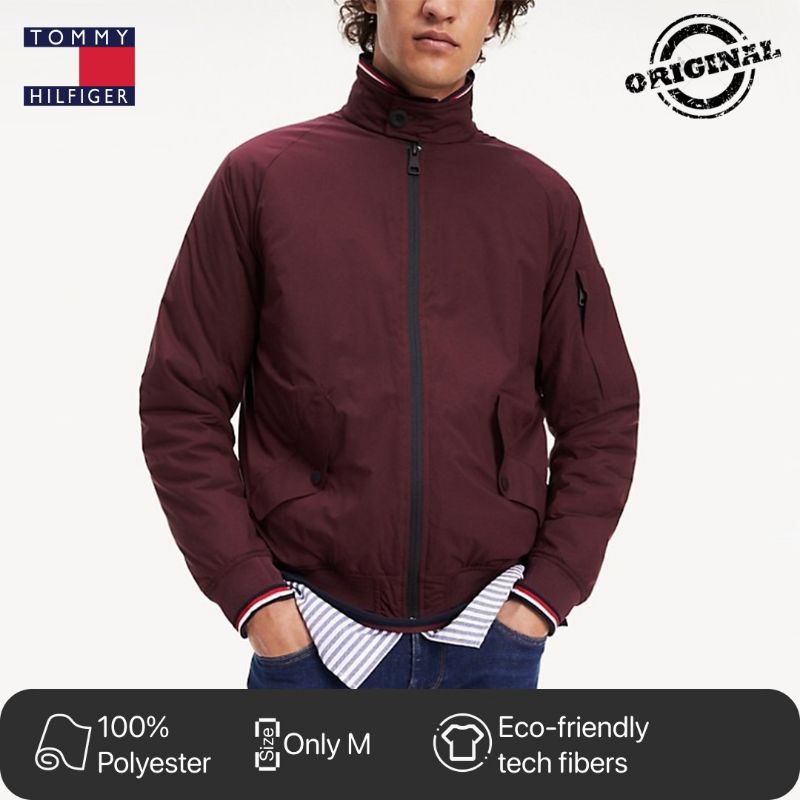 Tommy Hilfiger Classic Bomber Jacket Jaket - Maroon
