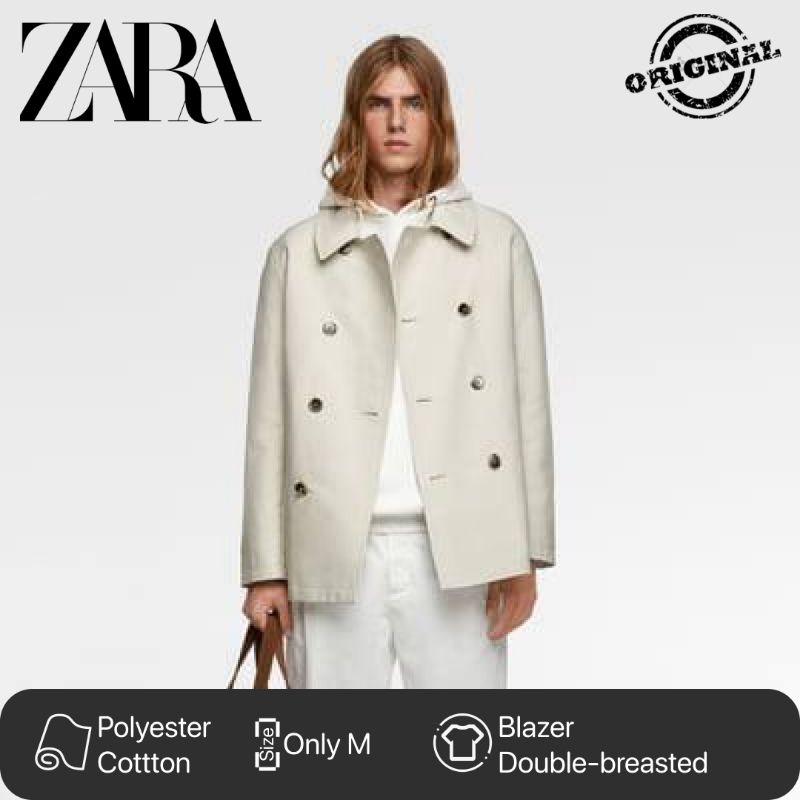 Zara Double Breasted Coated Jaket Coat Wanita