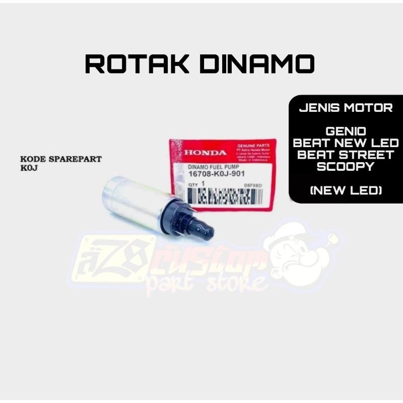 ROTAK DINAMO FUEL PUMP GENIO, BEAT STREET NEW LED, SCOOPY NEW LED, BEAT