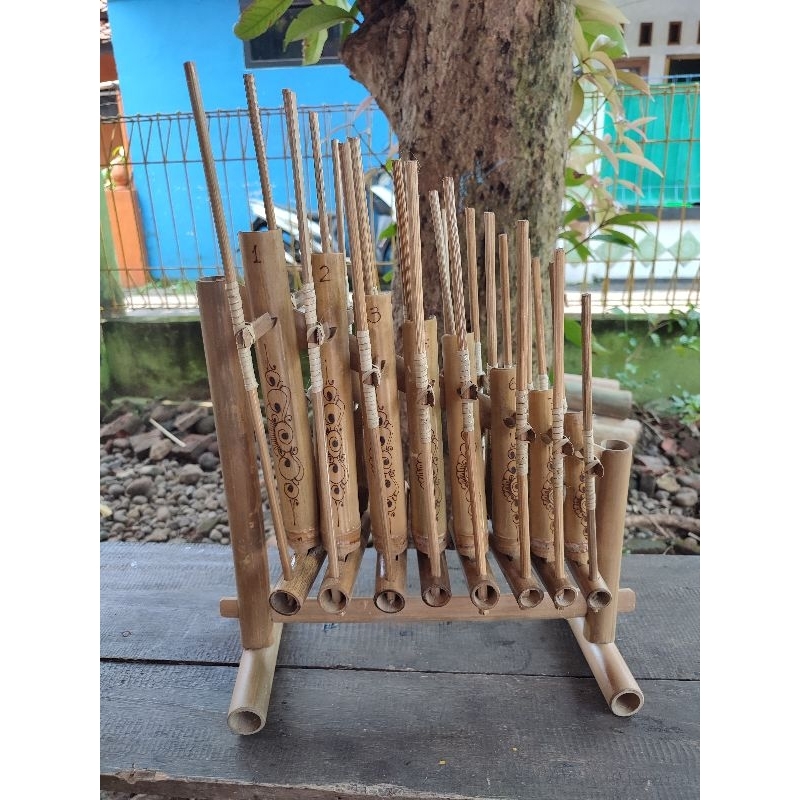 alat musik angklung set mini nada tinggi