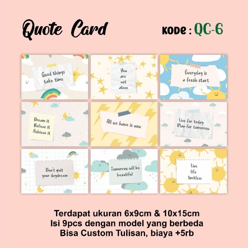 

Quote Card Gift Card Kartu Kado Aesthetic