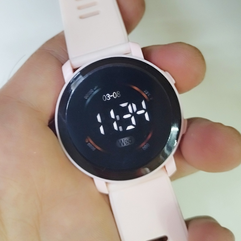 Jam tangan Wanita Pria Digital tali karet fashion