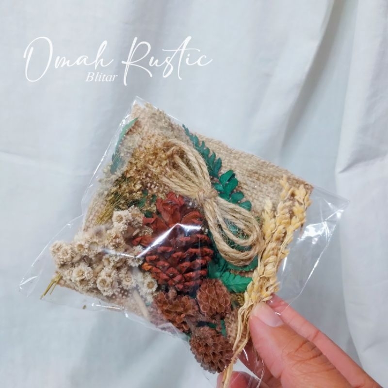 Termurah paket bunga kering rustic / mix bunga kering / bahan hiasan mahar murah / hiasan seserahan