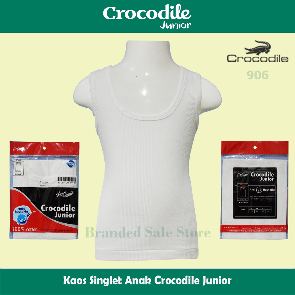 Crocodile 906 - Kaos Singlet - Pakaian Dalam Anak ANTI BACTERIA - 1 Pcs/Pack