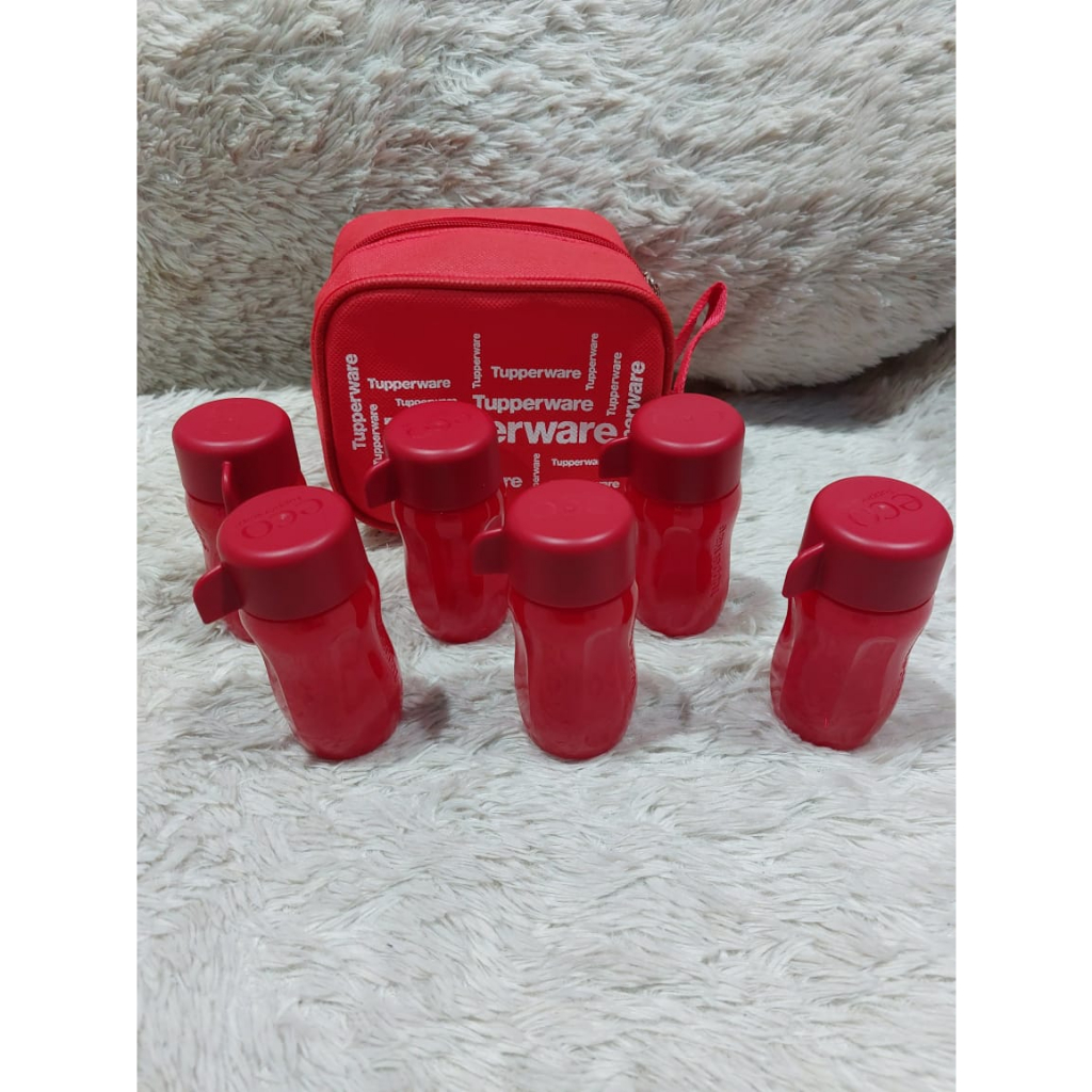 colorful mini bottle set isi 6 pcs free bag tupperware