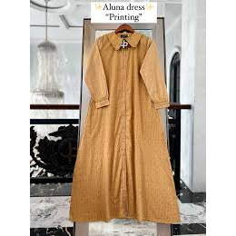 TERBARU  ALUNA DRESS PRINTING DARI JOURNEY/DRESS CANTIK DAN ELEGAN