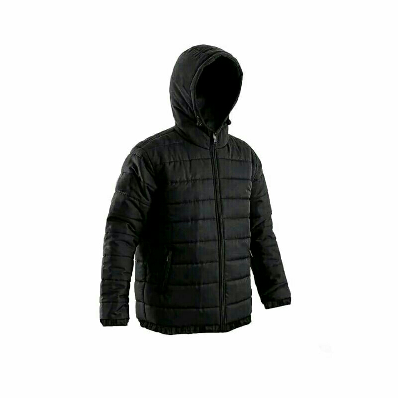 Gomu - jaket puffer, Jaket puffer tebal Warma hitam semi waterproof - jaket kembung tebal hiking, muncak - jaket musim dingin