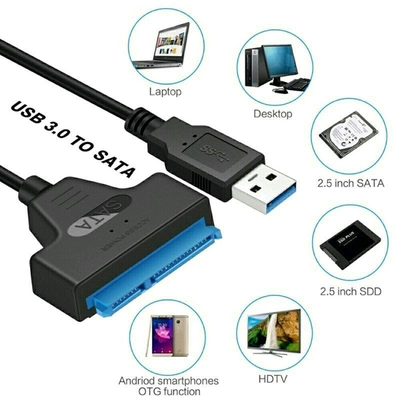 Kabel Adapter Konverter Converter Hardisk HDD SSD 2.5 inch Eksternal Sata to Usb 3.0