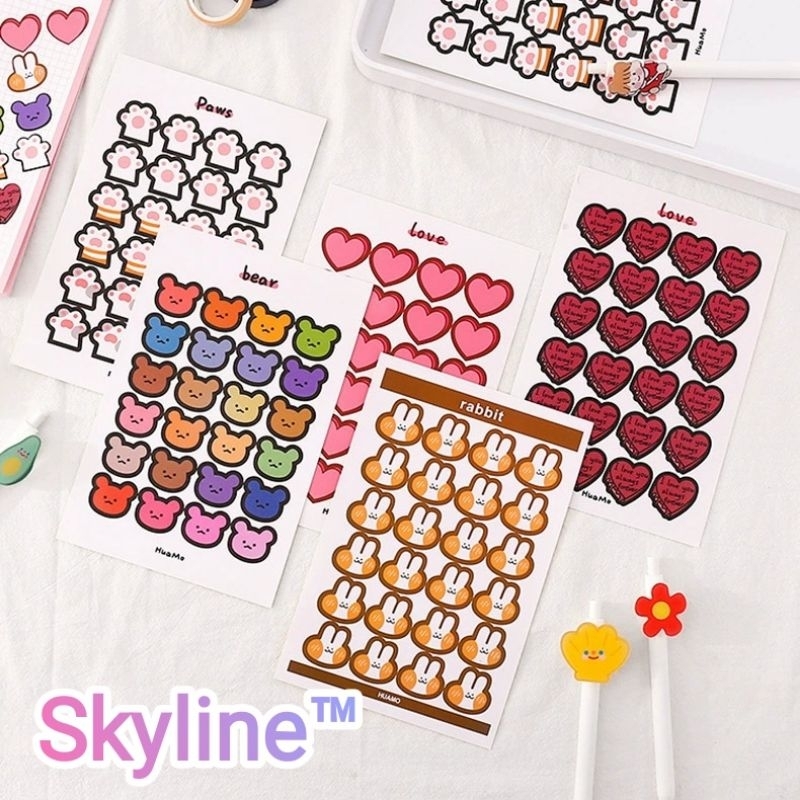 

1 Lembar Sticker Lucu Scrap Book Journal Motif Beragam Unik