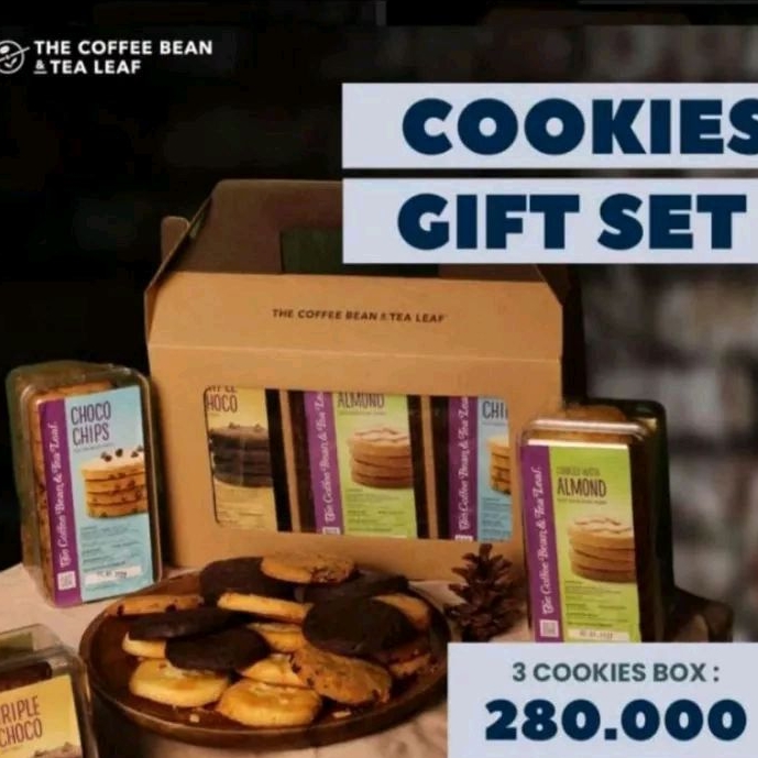 

Paket Hampers Triple Cookies The Coffee Bean & Tea Leaf - 3 box rasa @ 230gr