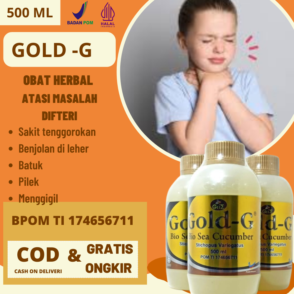 Sakit Tenggorkan Benjolan Di Leher Batuk Pilek Pada Anak Dengan Gold-G Obat Herbal Difteri Paling Am