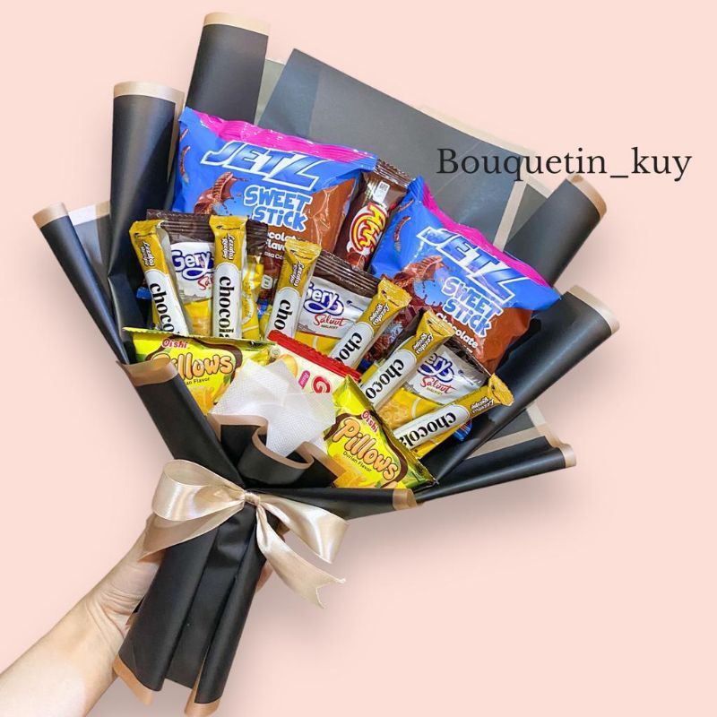 

buket Snack bucket Snack bouquet Snack murah untuk hadiah kado gift wisuda sempro ultah graduation