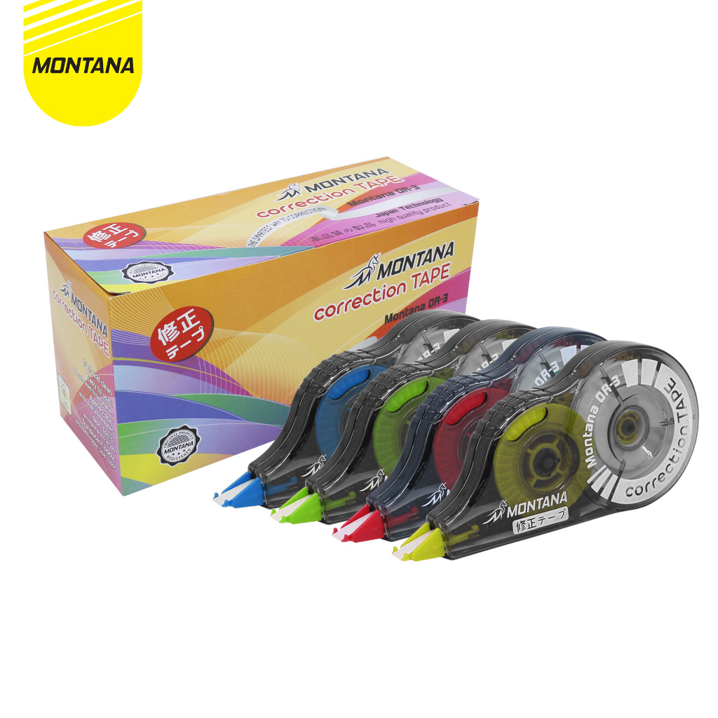 

MONTANA Correction Tape Pita Koreksi 12 m x 5 mm High Quality Non Toxic Tipe X OR-3/Retail
