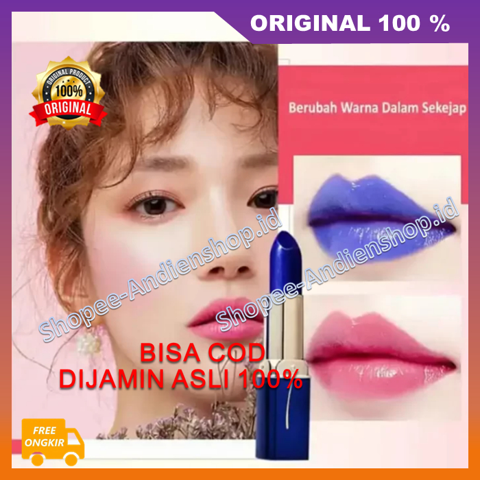 Lipstik Magic Blue Lipstik Biru Berubah Warna Jadi Cantik  Longlasting Waterproof 100% ASLI