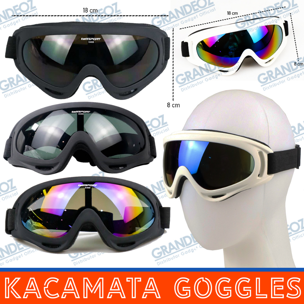 TaffSPORT ORIGINAL Kacamata Goggles Ski Helm Cross Trail Downhill Tactical Anti Silau Suit for Ski S