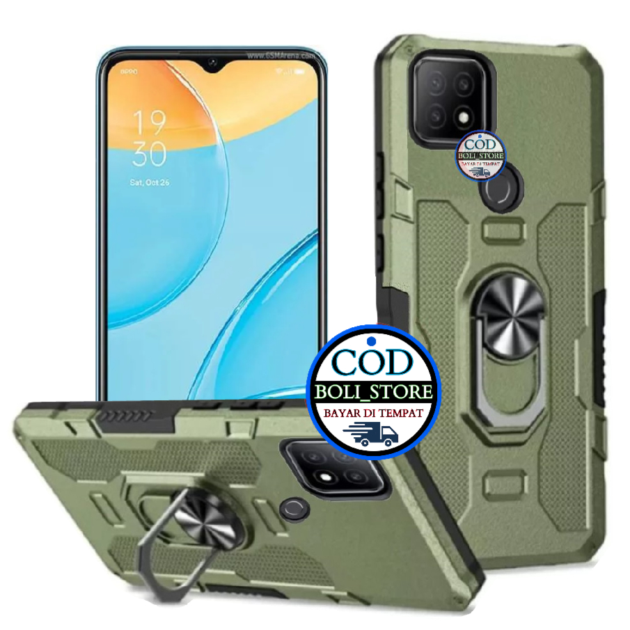 Case OPPO A15/A15s NEW Soft Case Robot Hit EYE Ring Standing Hard Case Carbon