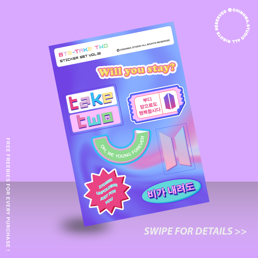 DIY Sticker KPOP Aesthetic/ BTS STICKER TAKE TWO