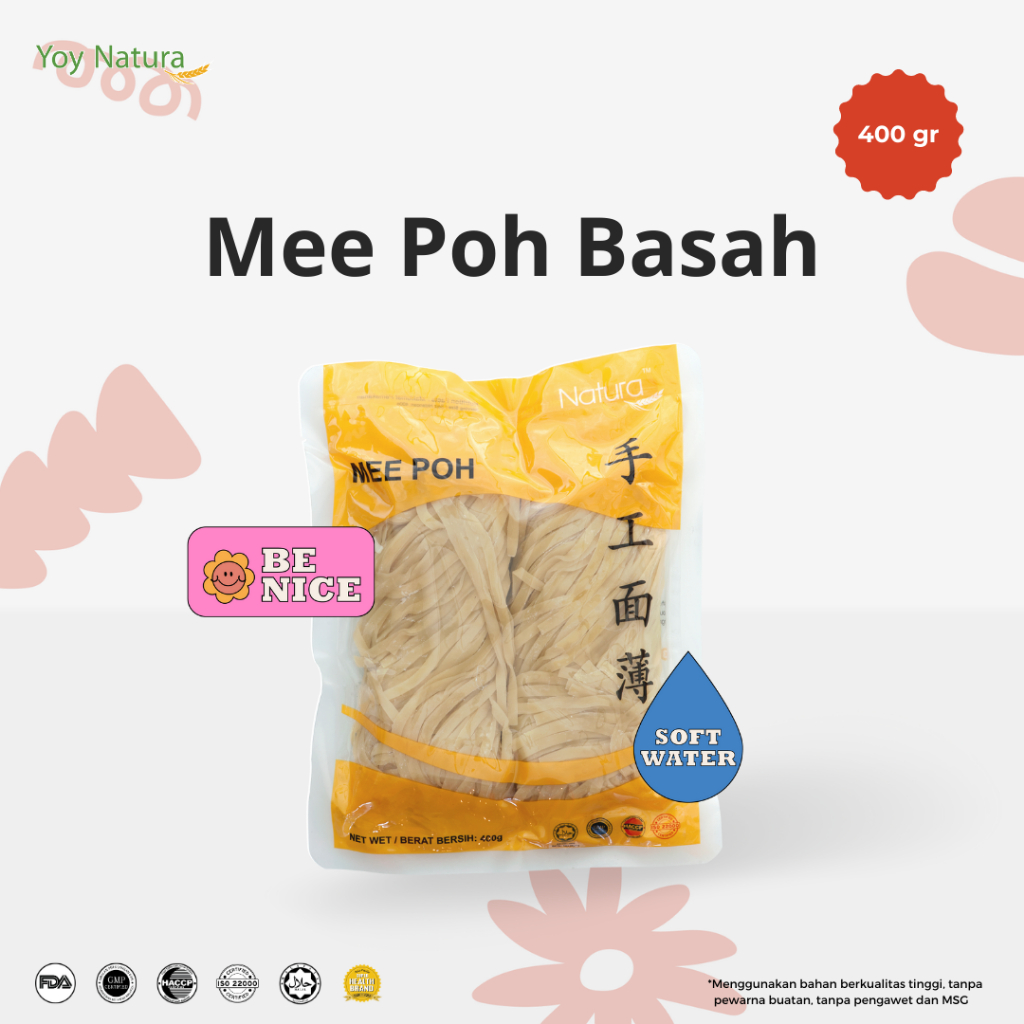 

Yoy Natura Mi Basah Mee Poh / Fresh Mee Poh / Mee Pok Singapore 400g [HALAL]