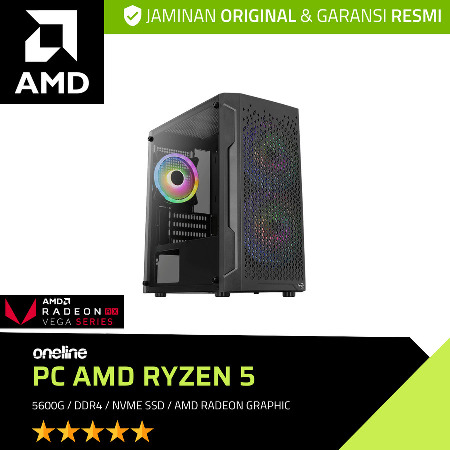 PC Gaming | PC Rakitan Ryzen 5 5600G / 16GB DDR4 / NVMe SSD - 1TB, 16GB RAM