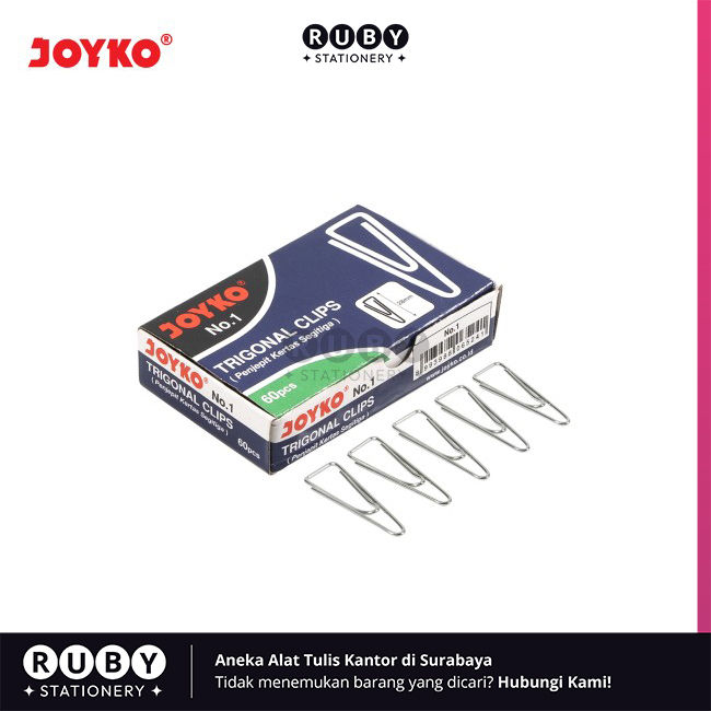 

RUBY STATIONERY Penjepit Kertas Segitiga No.1 Joyko - Trigonal Clip / Klip Kertas