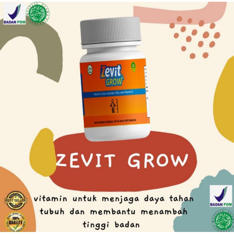 (TERLARIS) ZEVIT GROW/SUPLEMEN PENINGGI BADAN ORIGINAL 100%