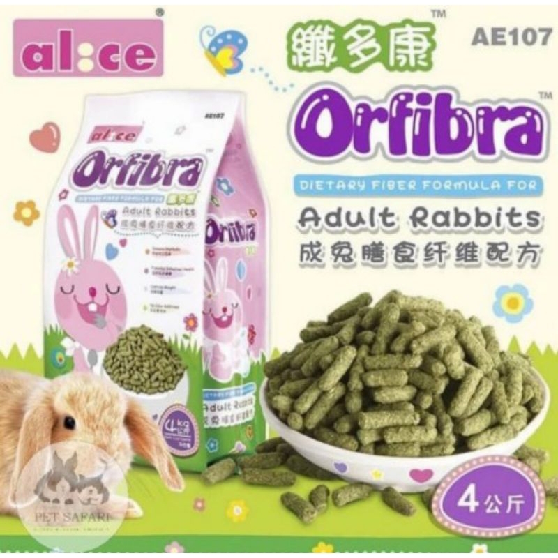 Makanan Kelinci AE107 Alice Orfibra Adult Rabbits 4 kg