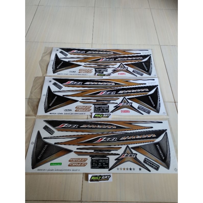 striping wave 125i Supra x 125 helm in hitam