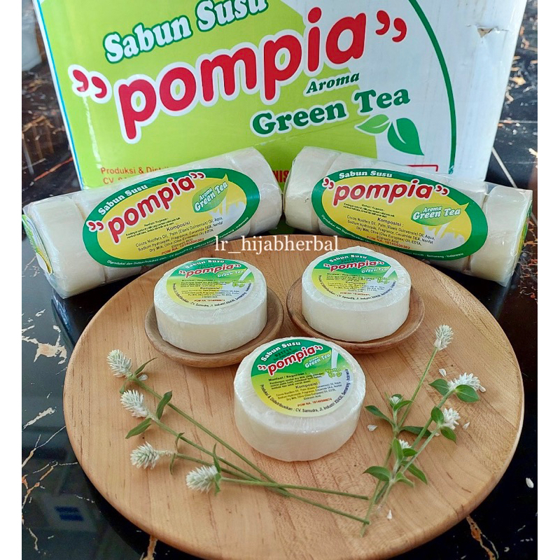 Sabun SUSU POMPIA GREENTEA Original Wangi Kaya Manfaat 80gram