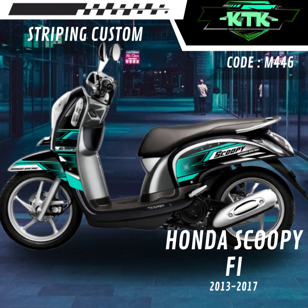 Lis Stiker Striping  Motor Honda Scoopy FI M446 List Sticker Aksesoris Variasi Modifikasi Semi Full 