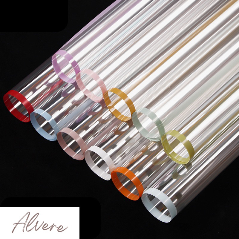 

RK Flower Wrapping Paper Transparan List Cellophane Transparent Line 20 Lembar OPP Kertas Bouquet