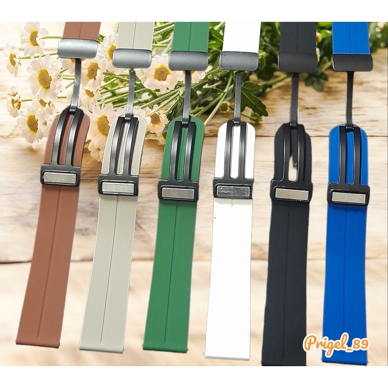 Strap Tali Rubber Silicone Magnetik Jam Tangan Huawei 3 Pro GT2 GT3 Xiaomi MI Watch Rubber 20mm 22mm