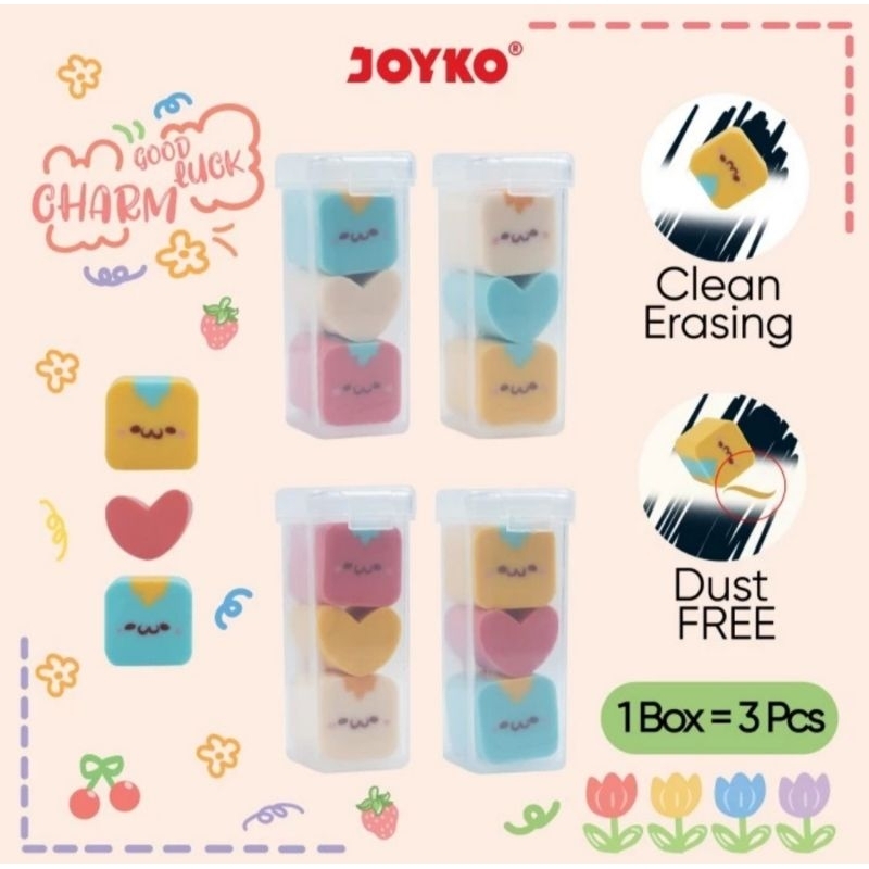 

Penghapus Pensil Joyko ER-134 Good Luck Charm ( 1 Set / 3 Pcs)