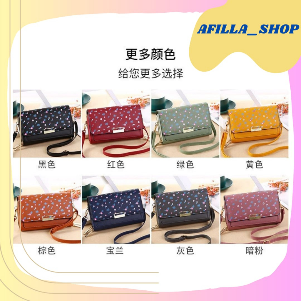 Tas Selempang Wanita Resleting Modern Motif Tas Dompet Import Forever Young