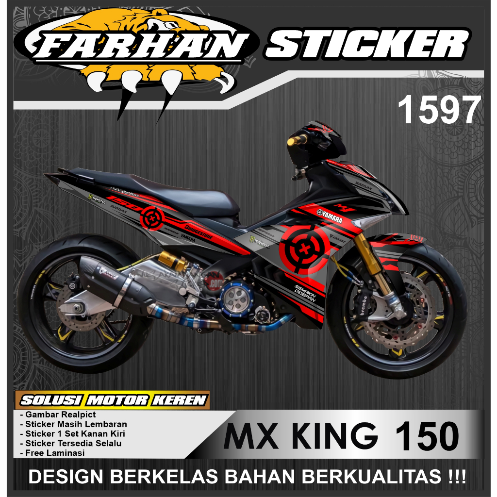 f1597 Decal Costum Sticker MX KING Full Body Desain Vektor Hayabusa Ready Stok