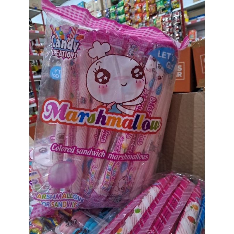 

MARSHMALLOW COLORED SANDWICH RASA STROBERI | JERUK ISI 30 PCS