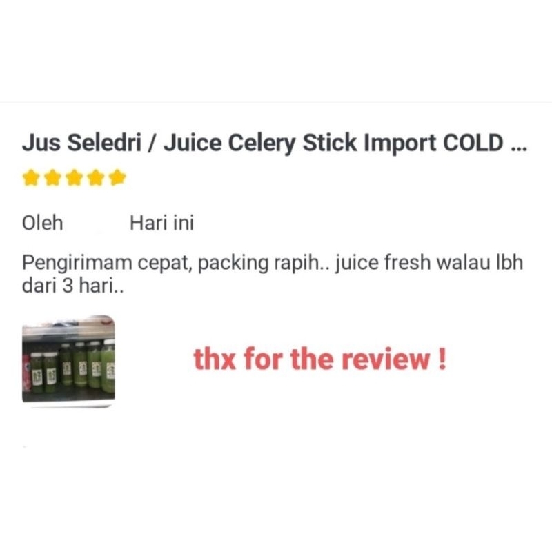 

Ay00! Jus Seledri / Juice Celery Stick Import COLD PRESSED murni 500ml