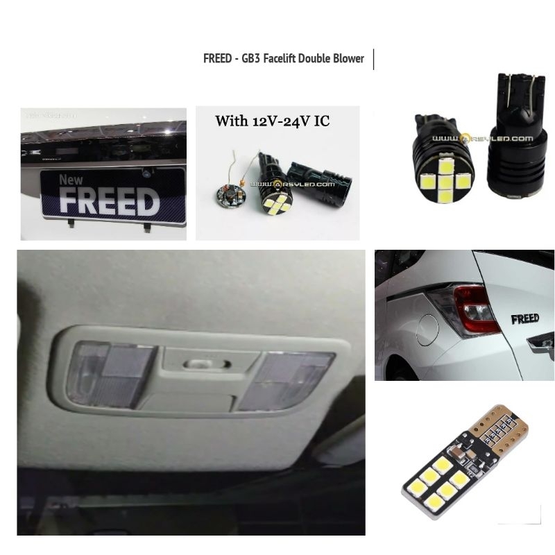 Lampu Plafon Kabin Honda FREED GB3 isi 5 LED Super Bright