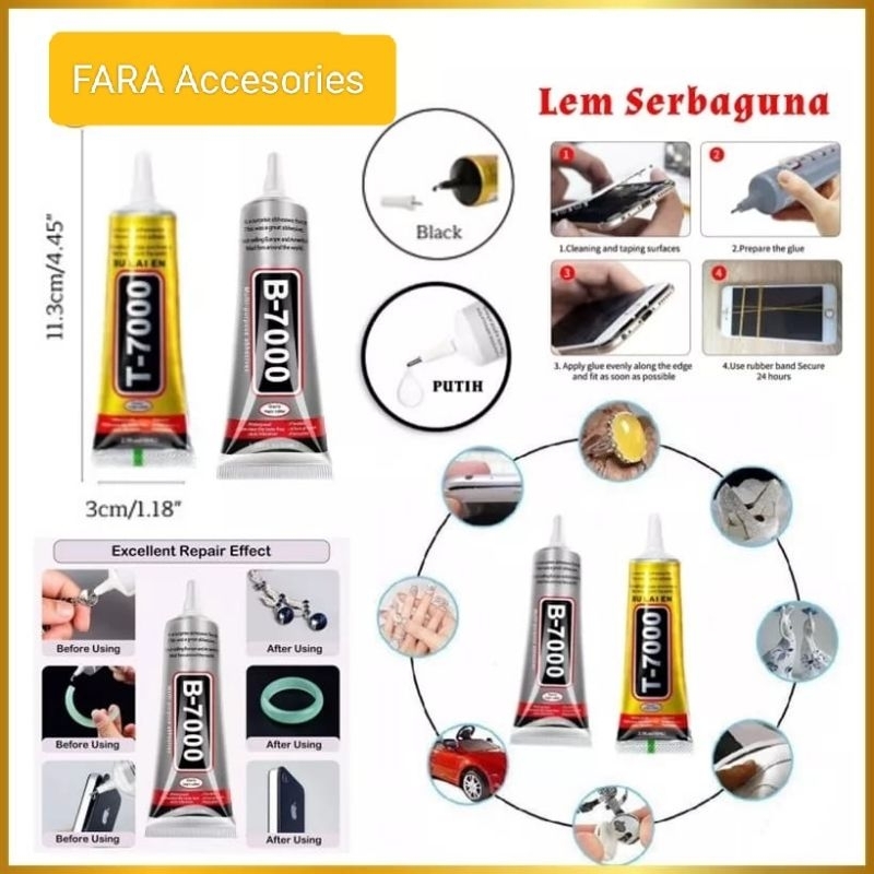 

Lem LCD Touchscreen/Lem Serbaguna 15ML T7000 (Hitam) & B-7000